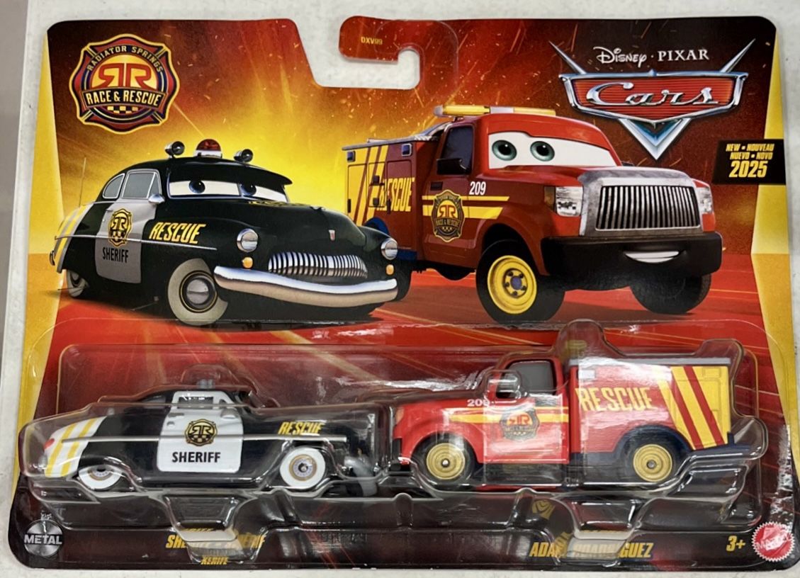 2025 Disney Pixar Cars Radiator Springs Race & Rescue Sheriff & Adam Roadriguez