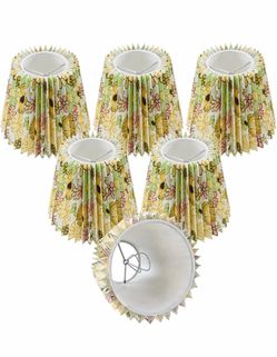 Small pleated lampshade chandelier shades set of 6. Lampshade for Wall Lamp.chandelier shades.small table lamps.For Cutting Edge bulbs.light bulb shad