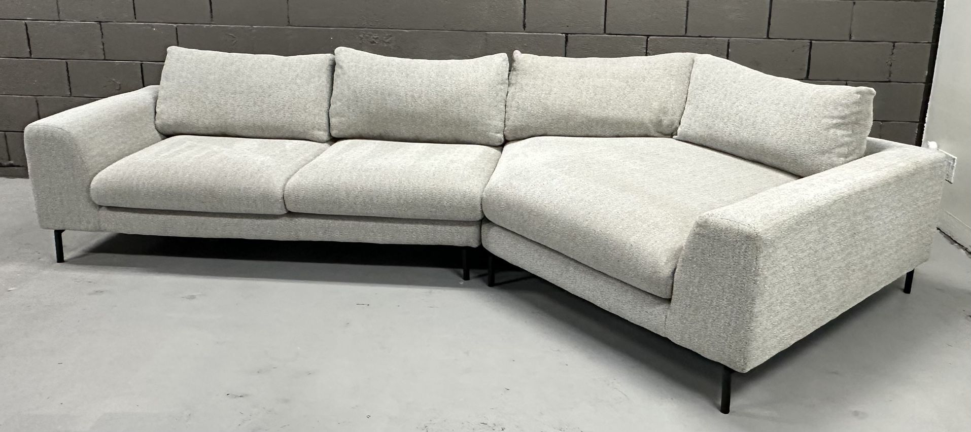 Scandinavian Designs Grey ROWENA Cuddler Sectional Couch Sofa