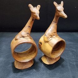 Set of 2 Giraffe Napkin Rings - Safari-Inspired Table Decor - Unique and Charming