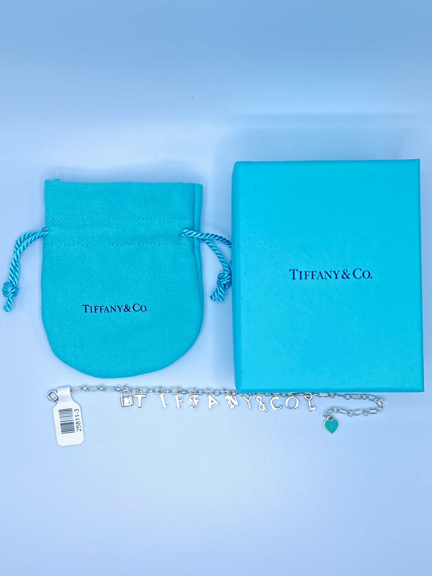 Tiffany & Company Love Notes 6.5” Sterling Silver Dangle Charm Bracelet 