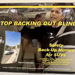 Sense ScopeOut Safety Back-up Mirrors for Suv's Stop Backing out Blind NOS