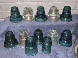 Antique & Vintage Telegraph Insulators Lot of 10