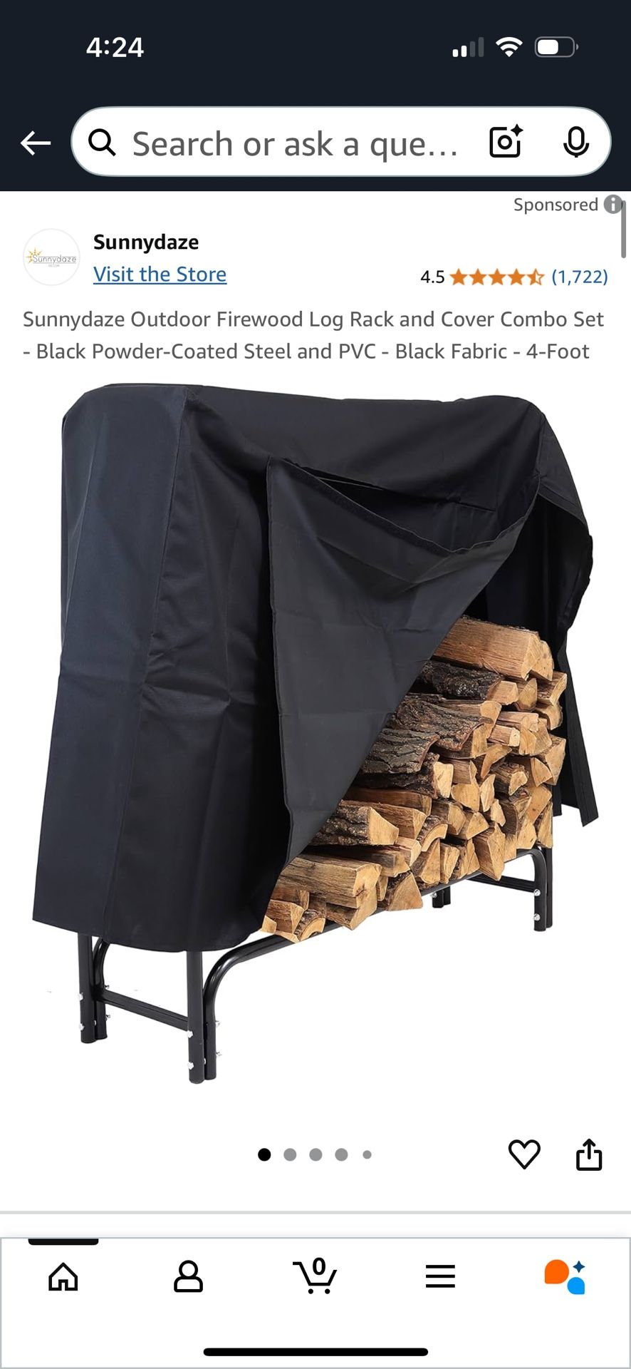 Metal Firewood Rack With Cover