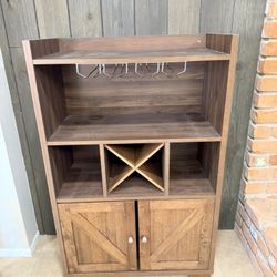 Walnut Wood Four Bottle Wine Cabinet 