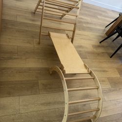 Wood And Hearts Cedar 5-in-1 Indoor Gym Playset - Montessori Climbing Set