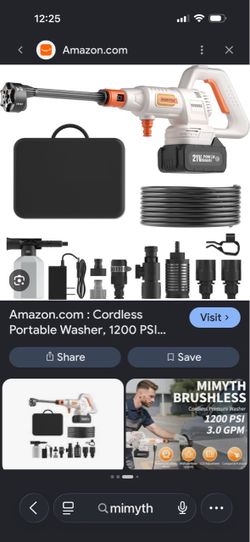 MIMYTH Cordless Portable Pressure Washer 1200 PSI