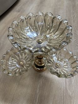 Crystal Glass Multi-Layer Fruit Tray Home Living Room Coffee Table Creative Snack Candy Tray