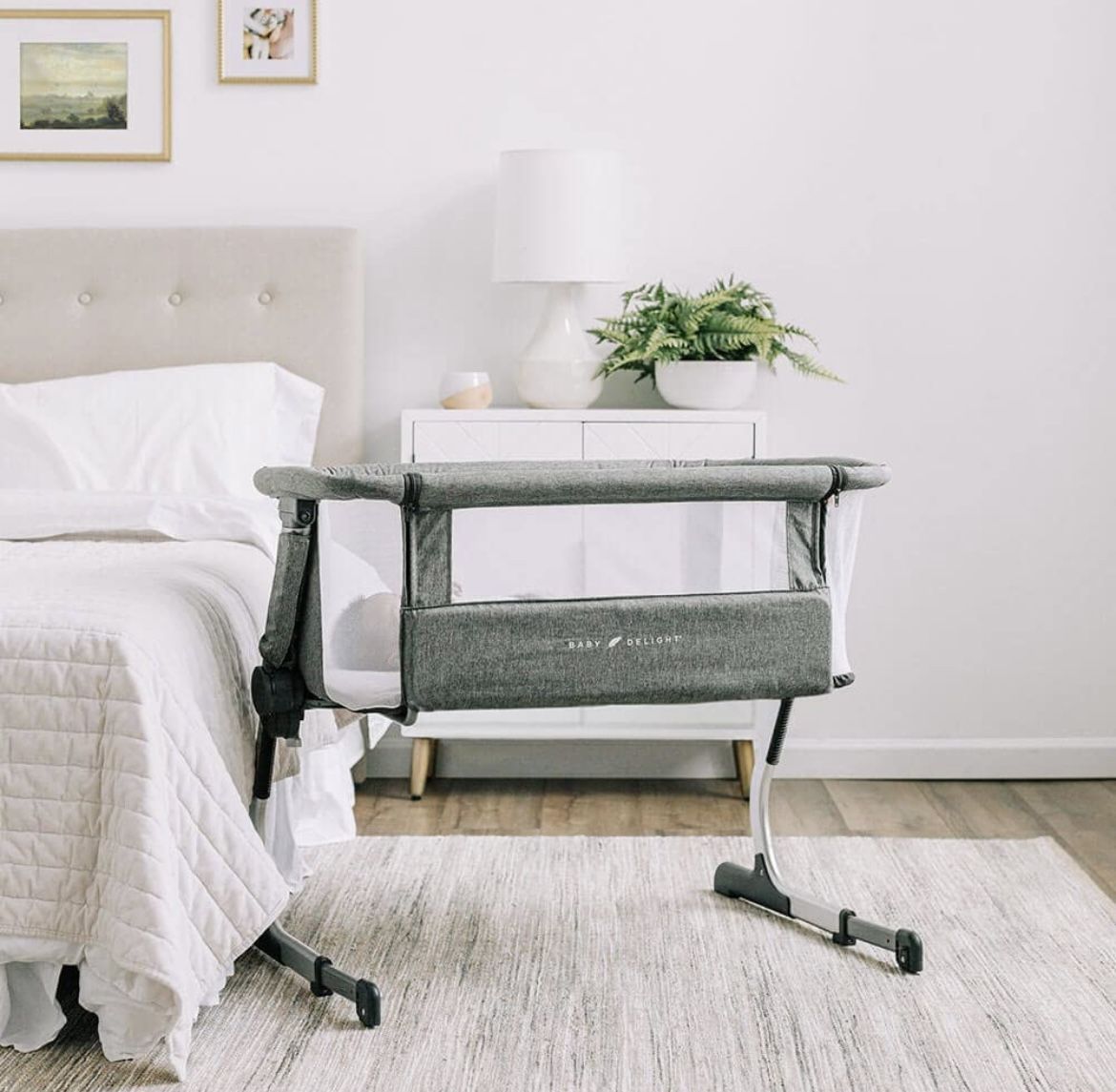 Baby Delight Beside Me Dreamer Bassinet & Bedside Sleeper, Charcoal Tweed