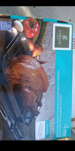 Gibson home non stick carbon steel roasting 4 piece set