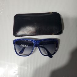 Ellen Tracy Blue Animal Print Sunglasses