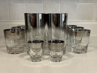 Vintage Mid-Century Modern Silver Fade Glasses. 