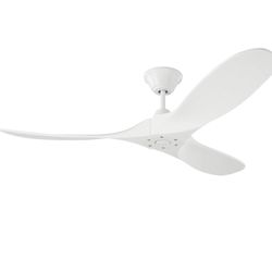 Monte Carlo 3MAVR52RZW Maverick II Energy Star 52" Outdoor Ceiling Fan with Remote Control, 3 Balsa Wood Blades, Matte White