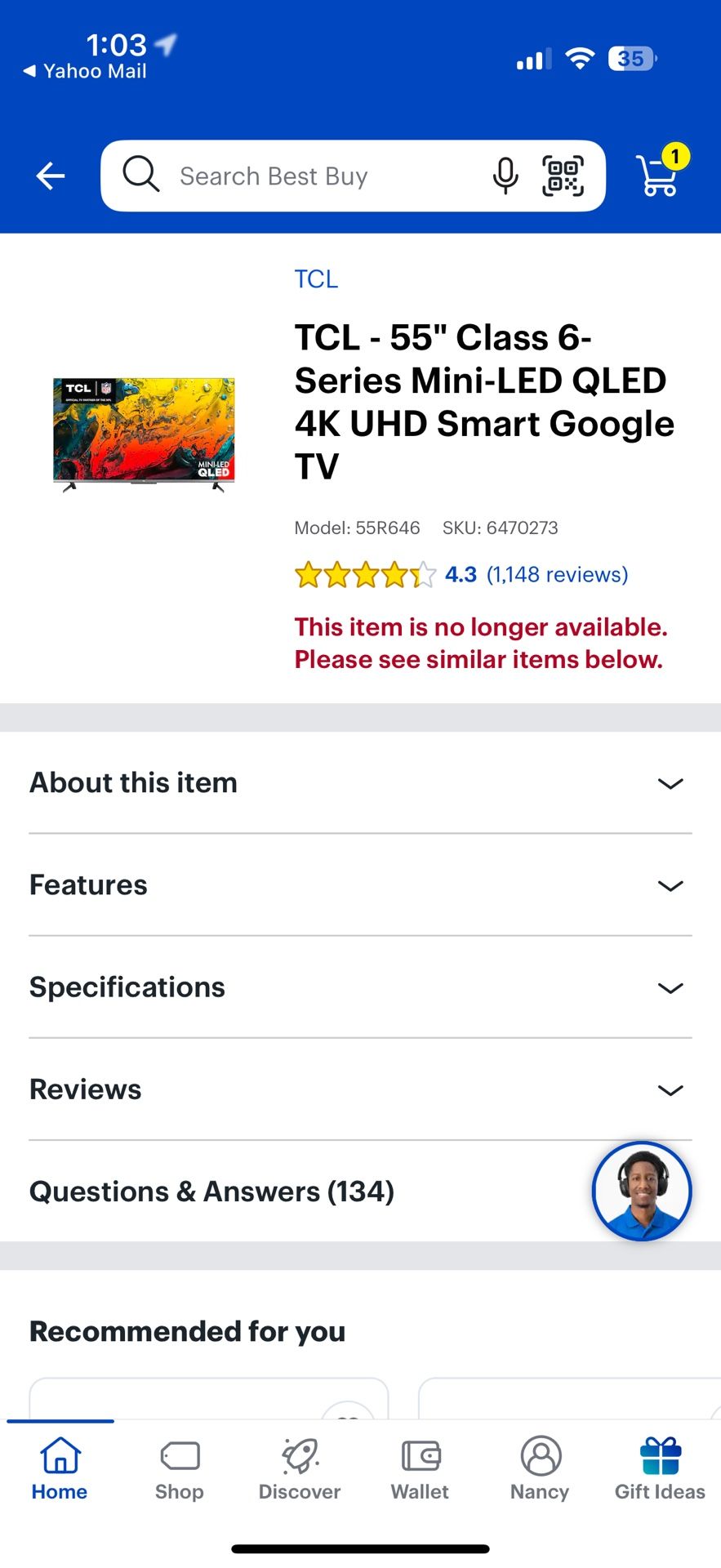 TCL - 55" Class 6- Series Mini-LED QLED 4K UHD Smart Google TV