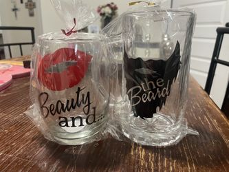His/Hers Wine Glass- Beer Mug