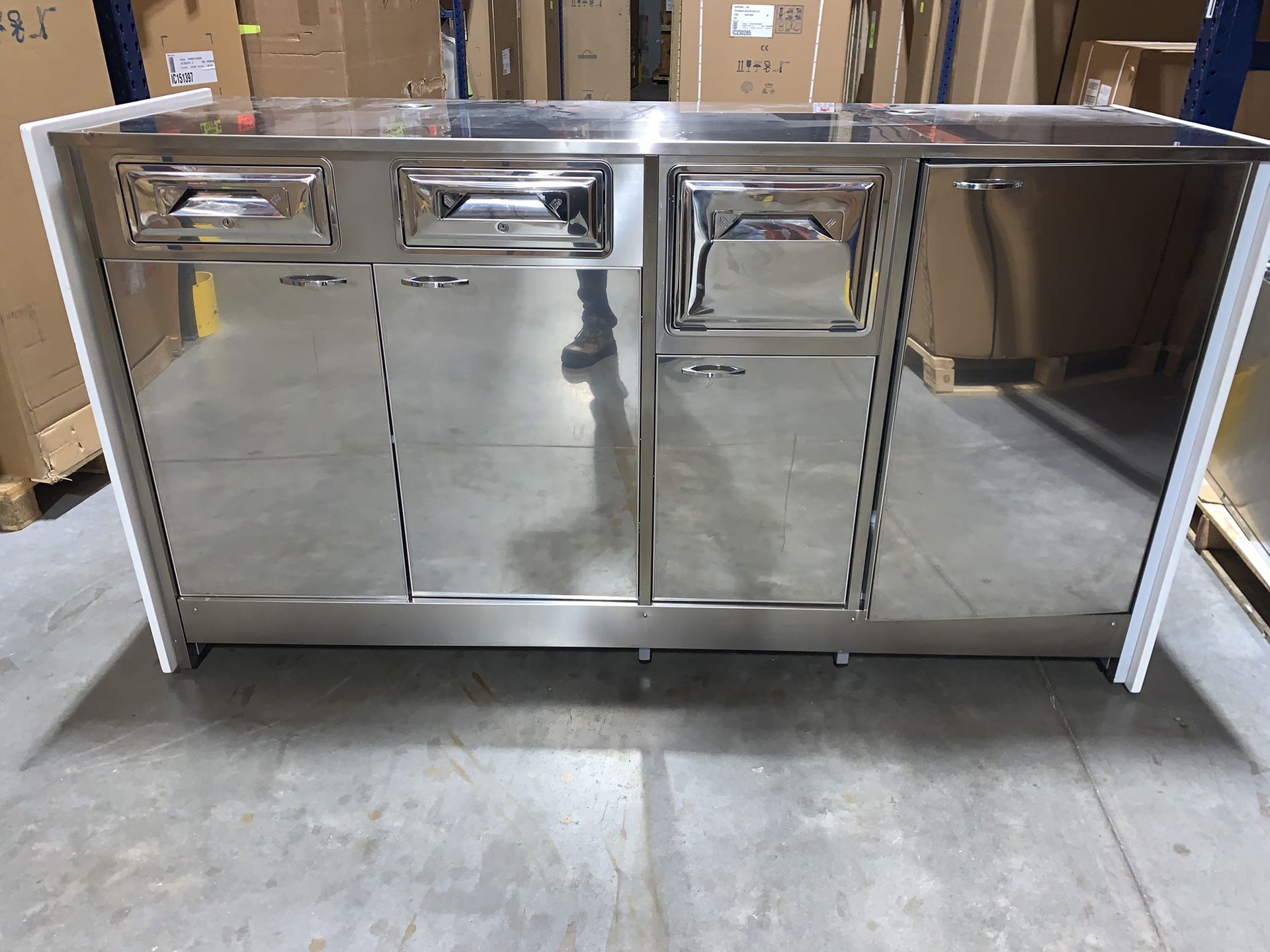 Huge Stainless Steel Show Caninet