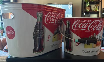Coca-Cola Retro Metal Drink Tubs Set of 2