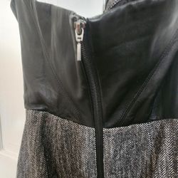 Sexy L, Elegant Black Faux Leather Short Dress