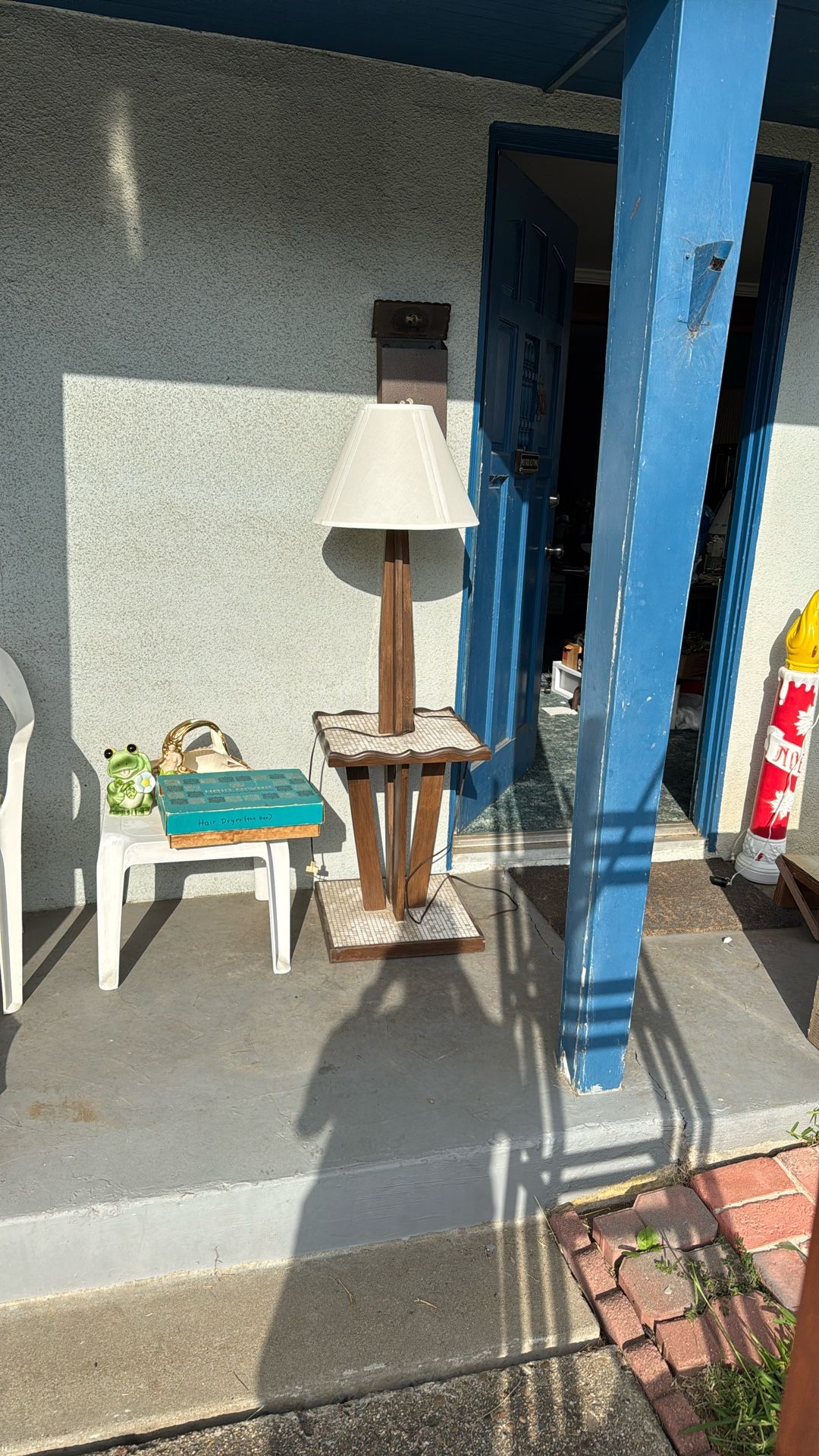 Vintage Lamp And Table