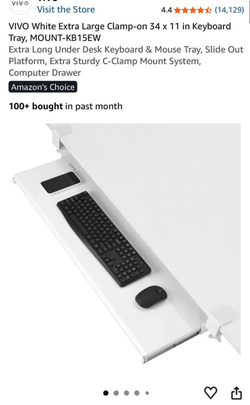 Vivo Extra large Clamp on 34x11 keyboard tray