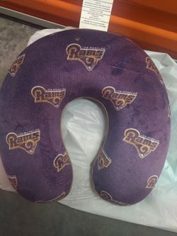 NFL Licensed Memory Foam U-Neck Travel Pillow, Los Angeles Rams