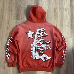 Hellstar Studios Records Hooded Sweatshirt Red Sizes XS S M L