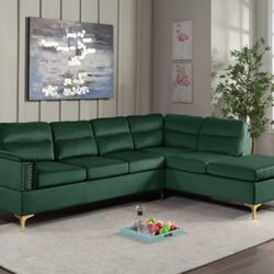 Emerald green sectional