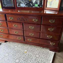  Dresser With Mirror and Nightstands