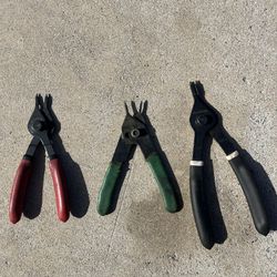 3 Pairs Of Snap Ring Pliers