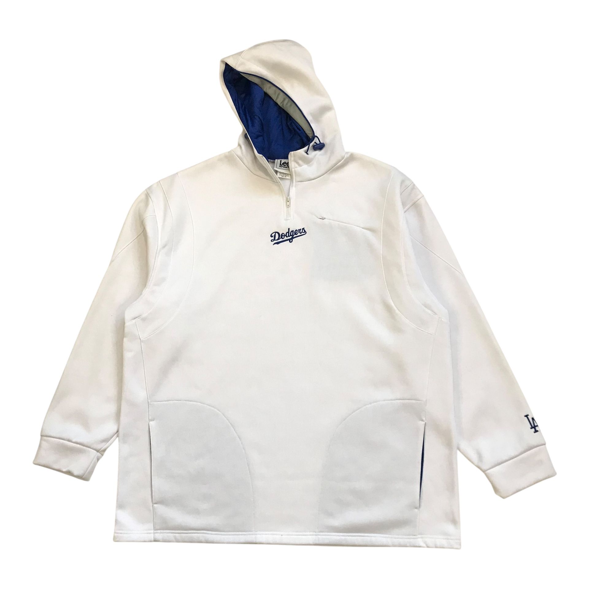 VINTAGE LA DODGERS HOODIE 2XL XXL WHITE LOS ANGELES SWEATSHIRT PULLOVER OHTANI