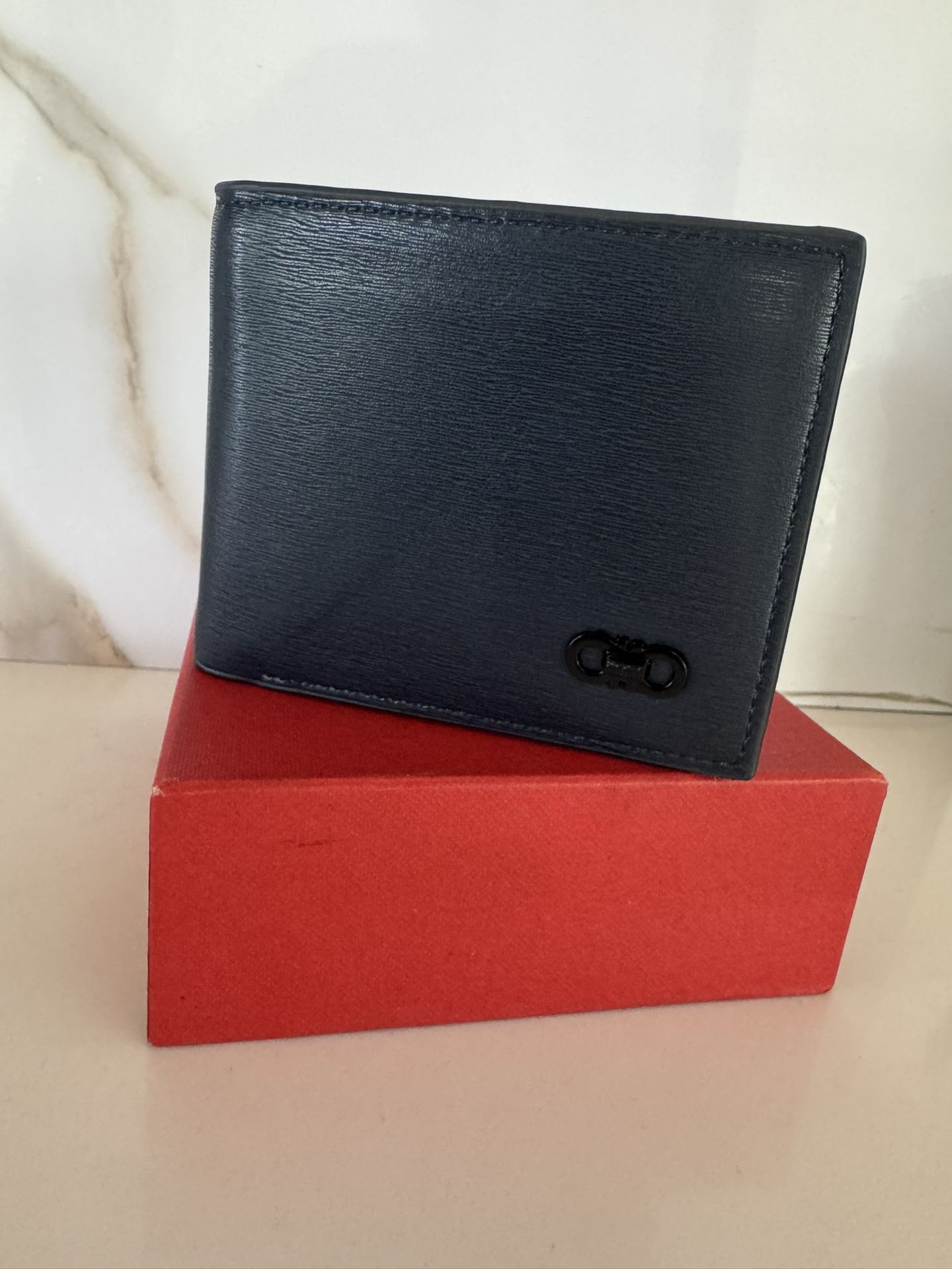 Ferragamo Wallet Men. Blue Color