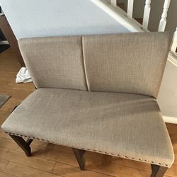 Two Seater Bench Beige