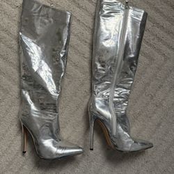 silver boots