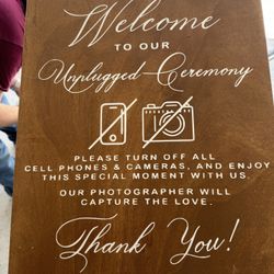 Unplugged Ceremony Wedding Sign