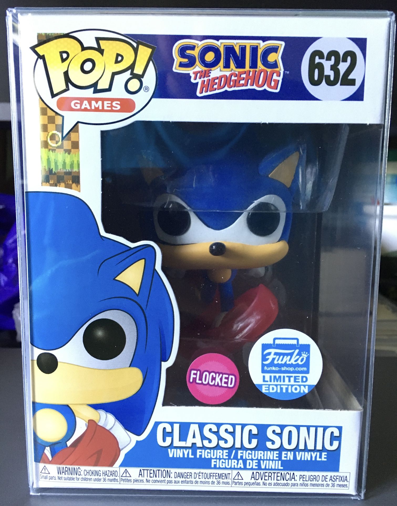 Funko Pop Classic Sonic 632 Flocked Funko Exclusive