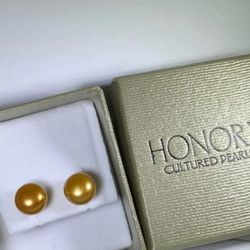 Honora Gold Cultured Pearl Earrings 