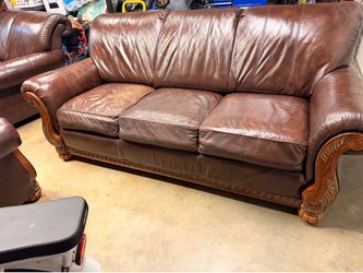 3 Pieces Leather Couch Sofa Set