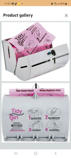 Plastic Feminine Hygiene Disposal Bag Dispenser, Gray