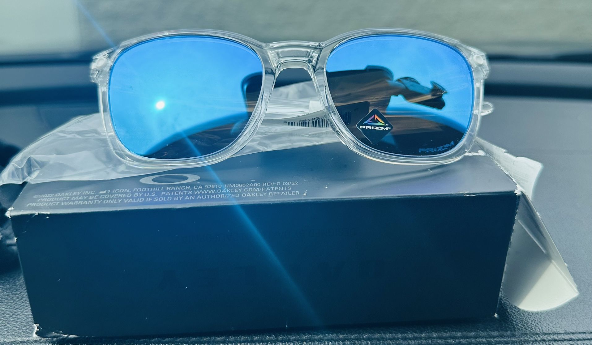 Brand new in box Oakley Objector glasses w/ clear frame sapphire