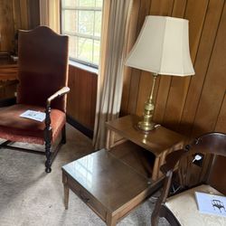 Living room and tables vintage could be cute redone