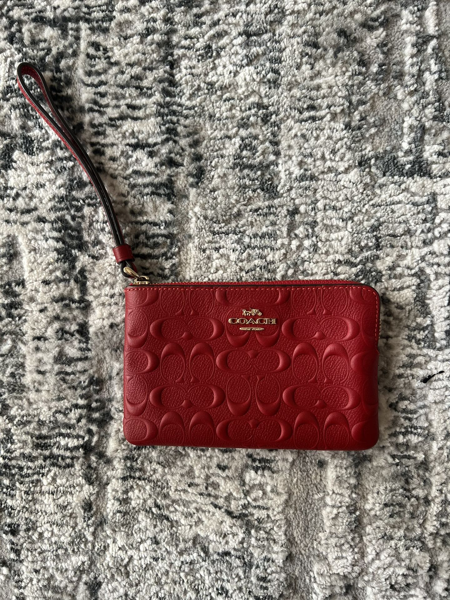 Cherry Red Coach Wristlet Wallet