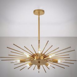 Gold Modern 8 Light Ceiling Lighting Metal Chandelier