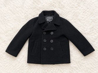 4T Rothschild Kids Black Wool Pea Coat