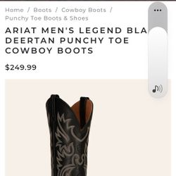 Mens Size 12 EE Ariat Square Toe Never Worn