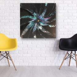 flower wall art | original abstract painting | floral room & home decor | "realize"