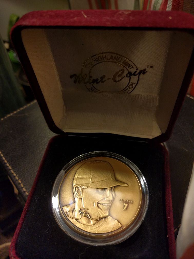 J D Drew memorabilia bronze coin