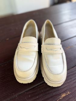 ALDO Off White Chunky Penny Loafers Flats Womens Size 7