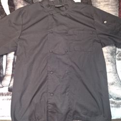 Large Black ChefWorks Professional Chef Coat - Like New! Great for Cooks & Chefs