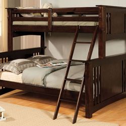 Brand New Espresso XL Twin Over Queen Bunk Bed