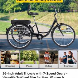 26 Inch Men’s Adult Tricycle - Brand New -Still In The Box